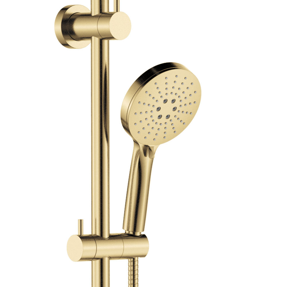 Empire Slim Curved Twin Shower, Urban Brass