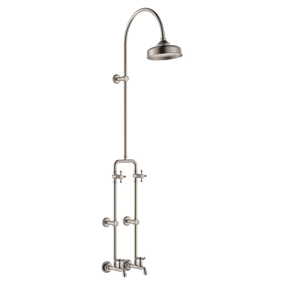 Lillian Exposed Rail Shower & Bath Set, Brushed Nickel
