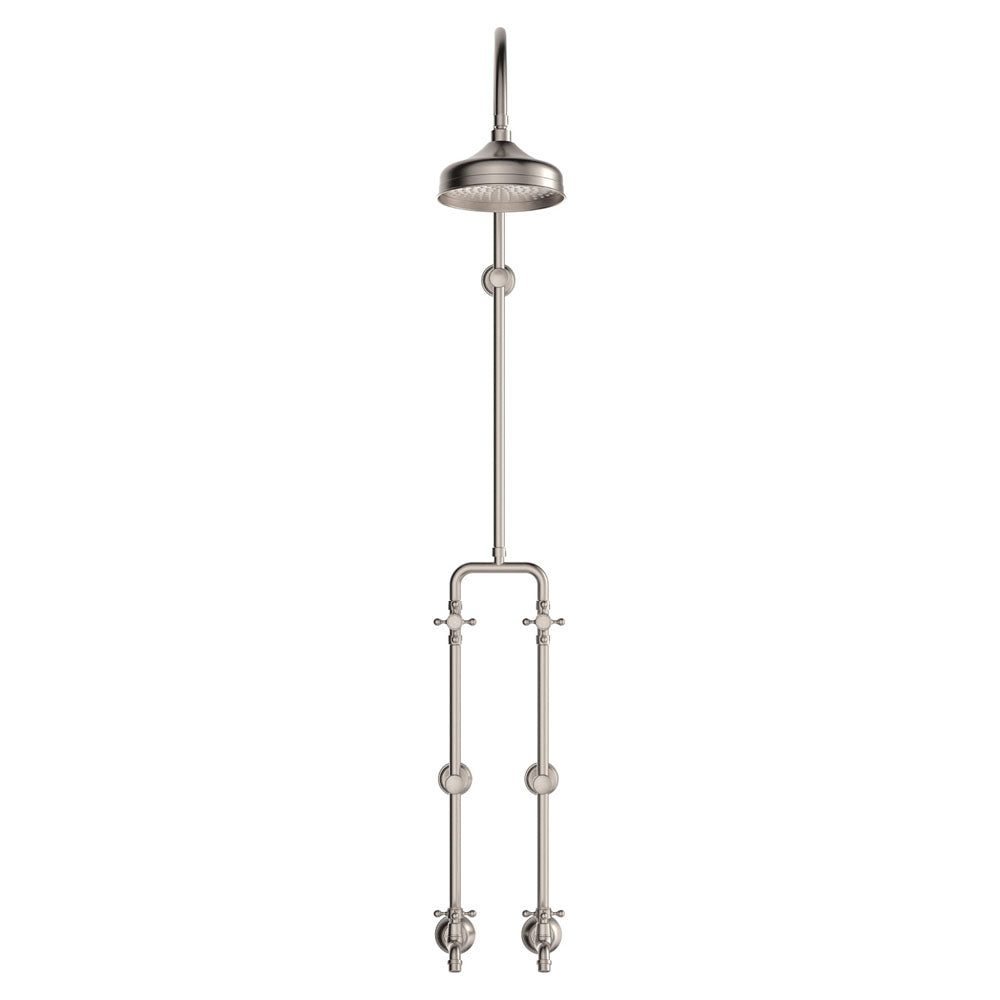 Lillian Exposed Rail Shower & Bath Set, Brushed Nickel
