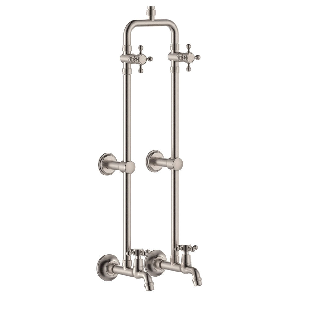 Lillian Exposed Rail Shower & Bath Set, Brushed Nickel