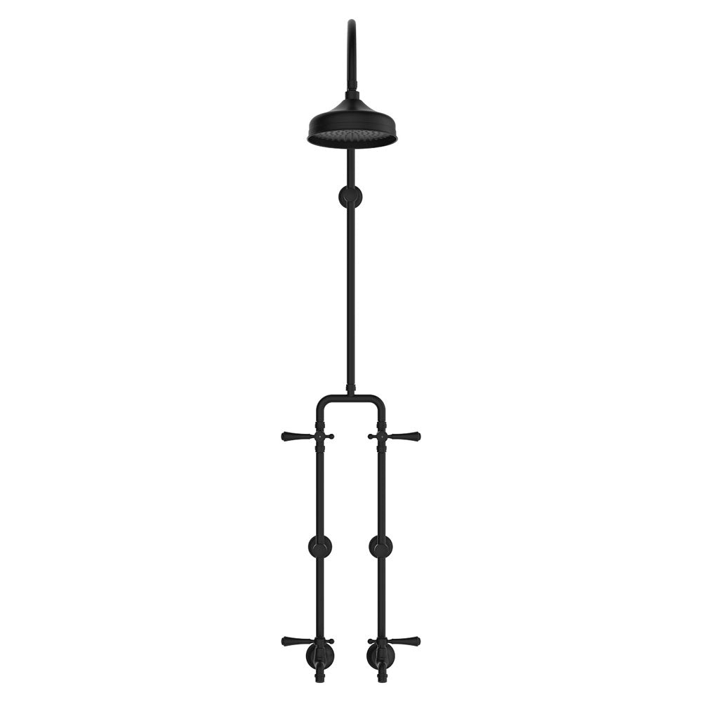 Lillian Lever Exposed Rail Shower & Bath Set, Matte Black
