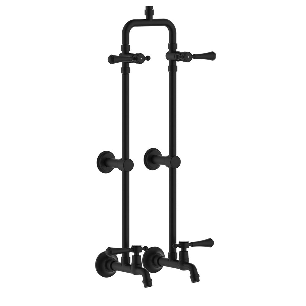 Lillian Lever Exposed Rail Shower & Bath Set, Matte Black