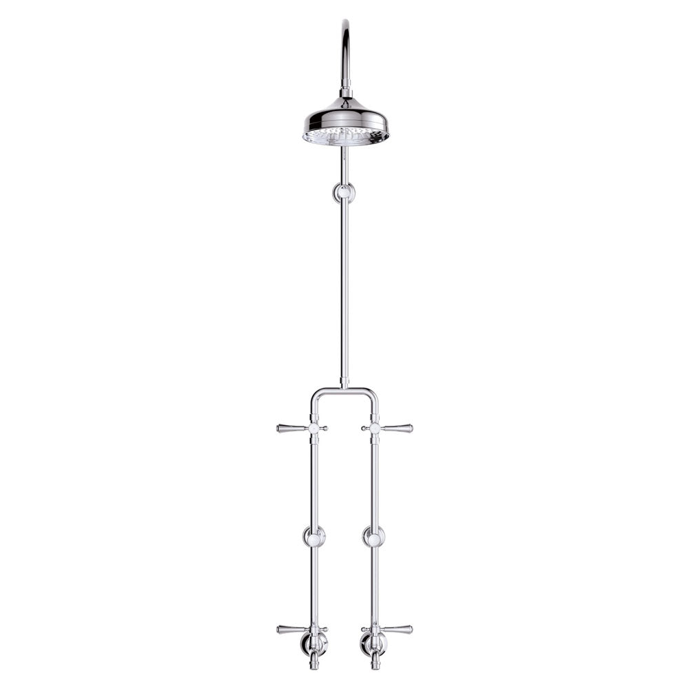 Lillian Lever Exposed Rail Shower & Bath Set, Chrome