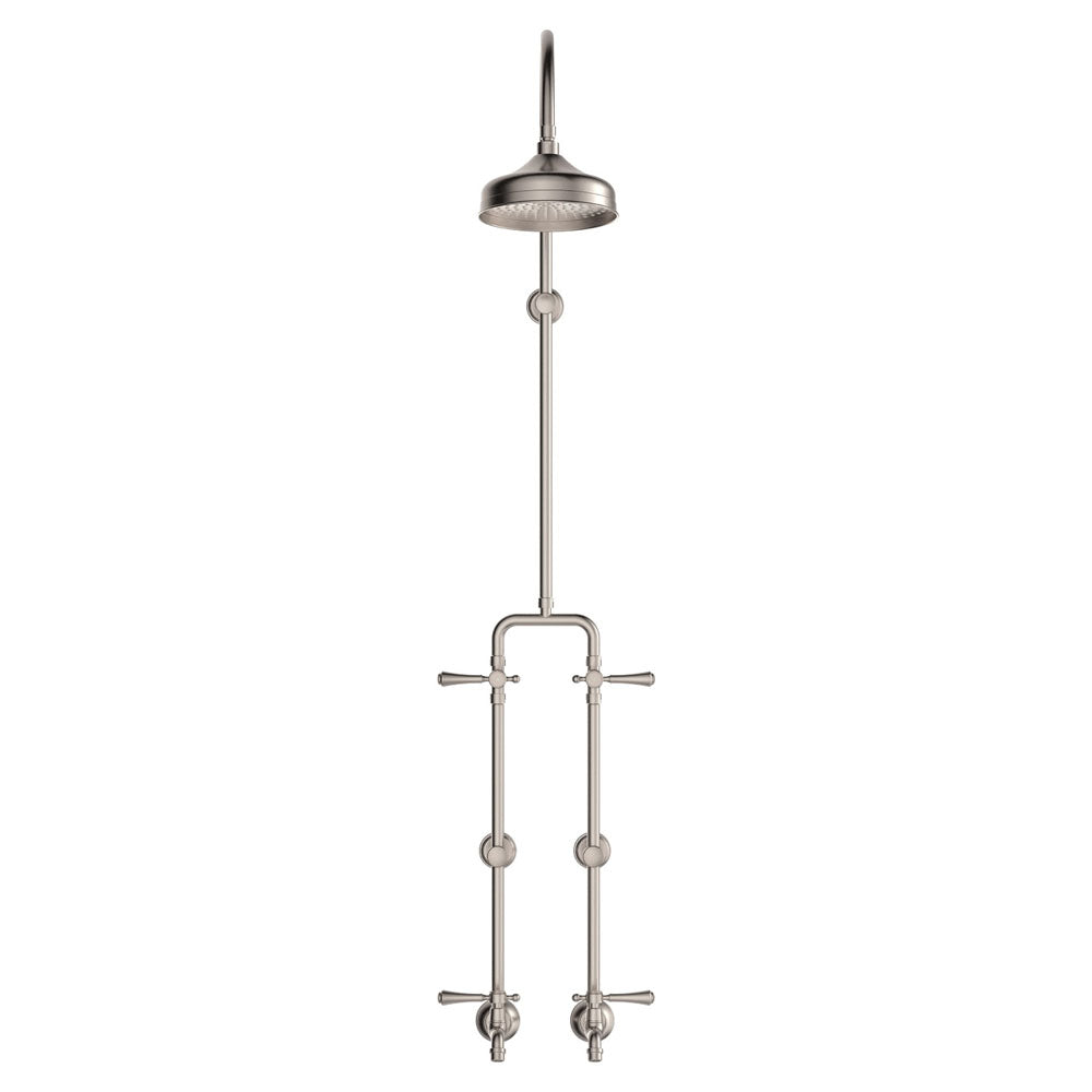 Lillian Lever Exposed Rail Shower & Bath Set, Brushed Nickel