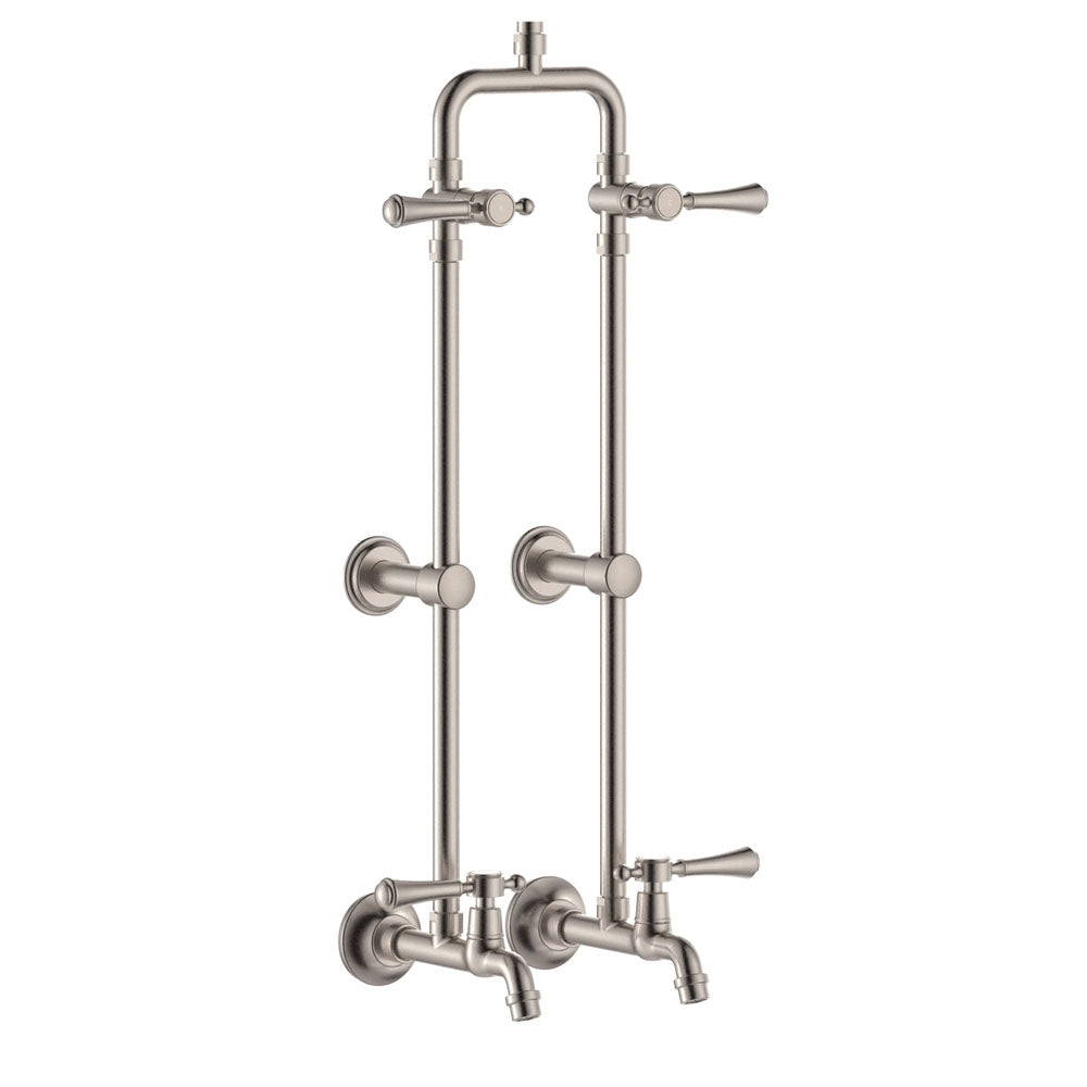 Lillian Lever Exposed Rail Shower & Bath Set, Brushed Nickel