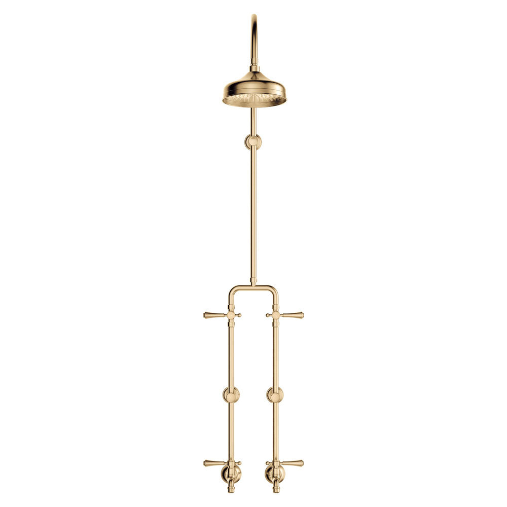 Lillian Lever Exposed Rail Shower & Bath Set, Urban Brass