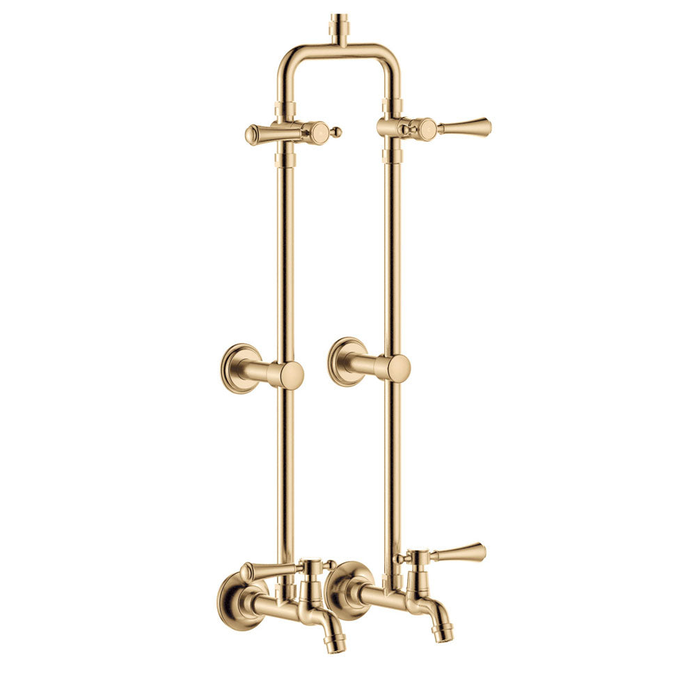 Lillian Lever Exposed Rail Shower & Bath Set, Urban Brass