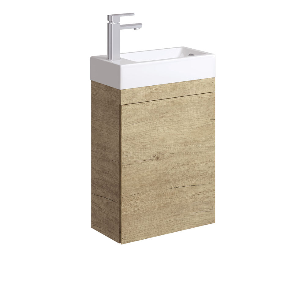 Edge 450 Ensuite Wall-Hung Vanity with Overflow, Scandi Oak