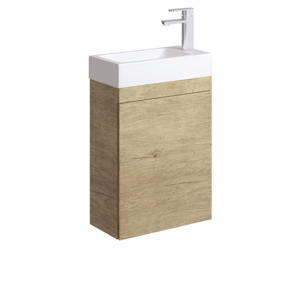 Edge 450 Ensuite Wall-Hung Vanity with Overflow, Scandi Oak