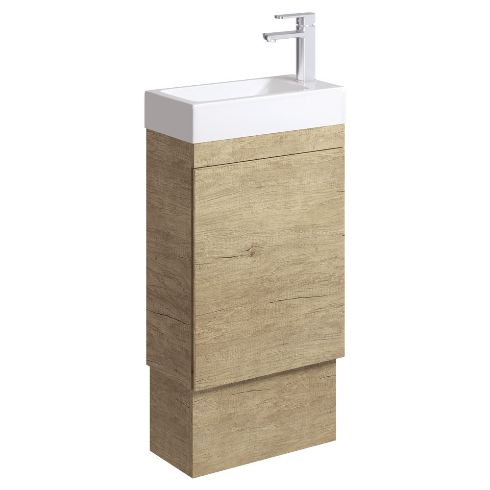 Edge 450 Ensuite Vanity on Kickboard with Overflow, Scandi Oak