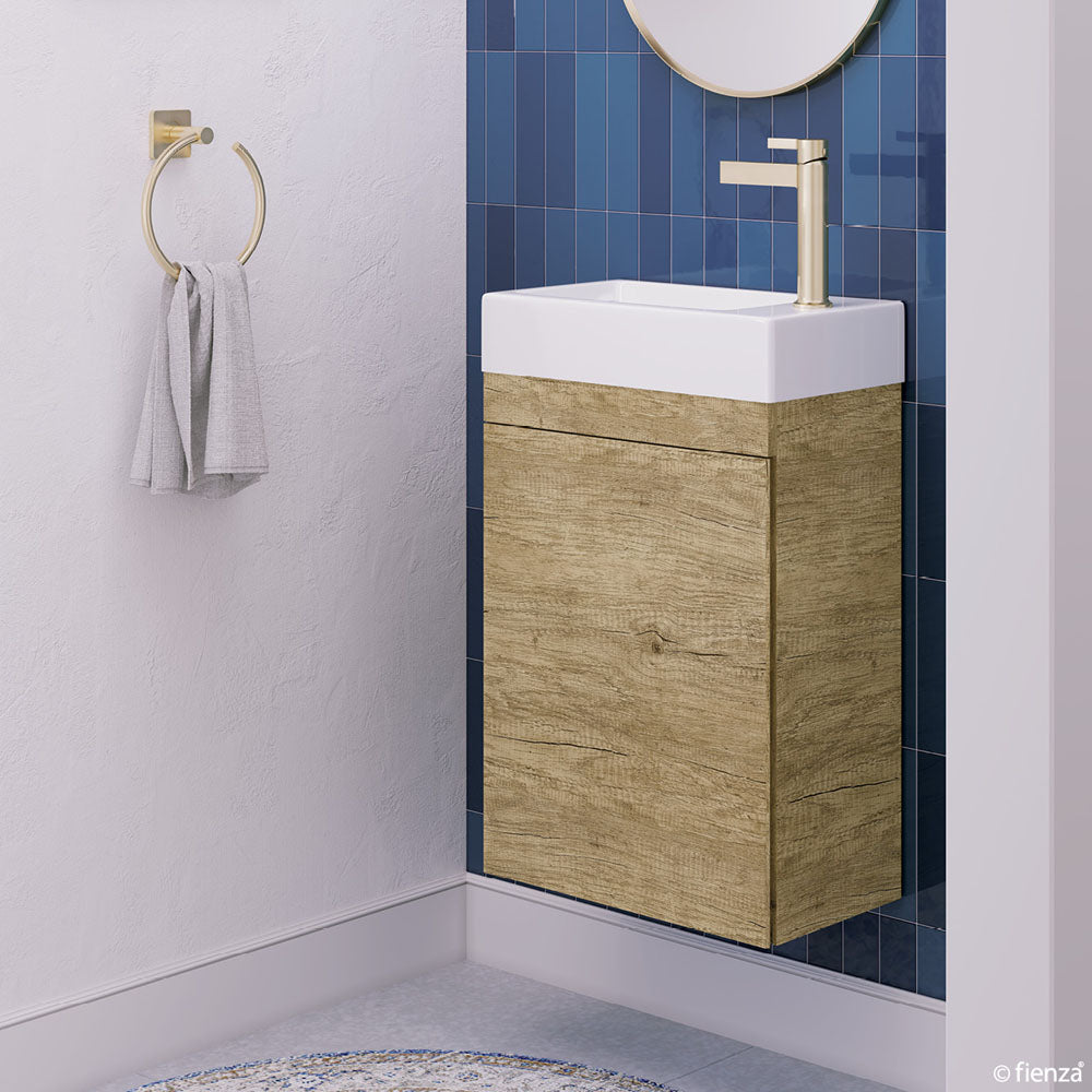 Edge 450 Ensuite Vanity on Kickboard with Overflow, Scandi Oak