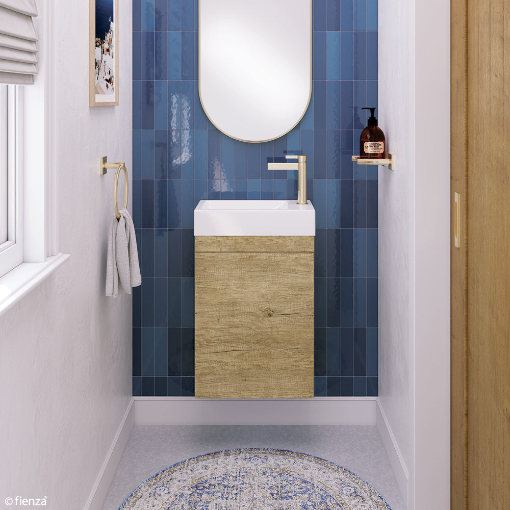 Edge 450 Ensuite Vanity on Kickboard with Overflow, Scandi Oak