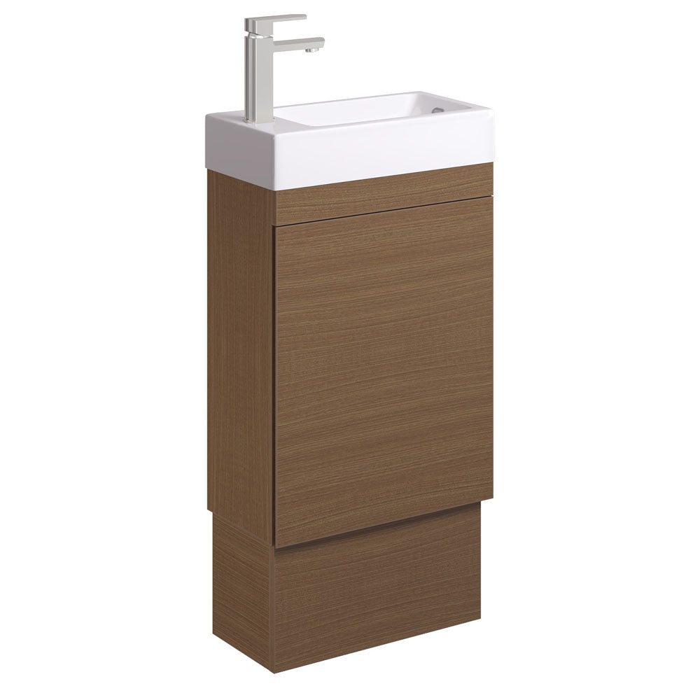 Edge 450 Ensuite Vanity on Kickboard with Overflow, Walnut