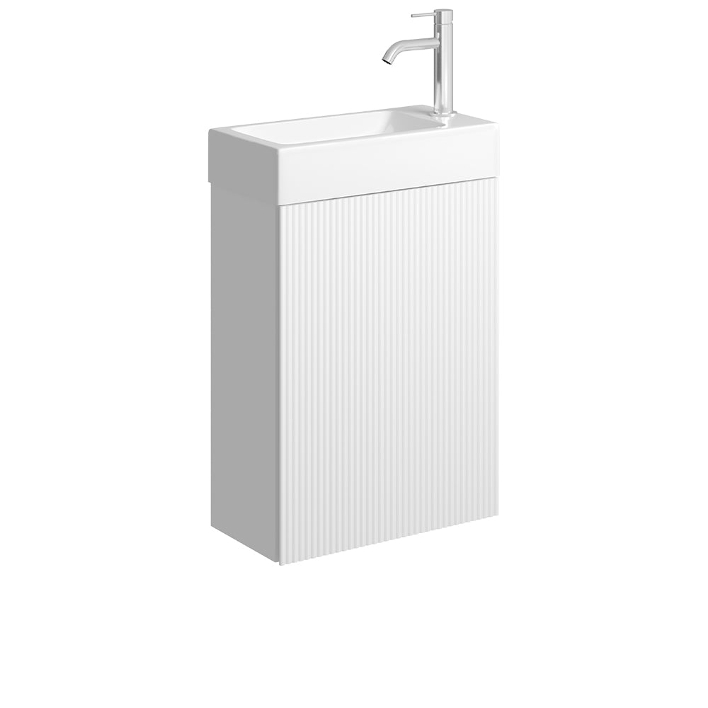 Minka 450 Wall-Hung Vanity with Overflow, Satin White