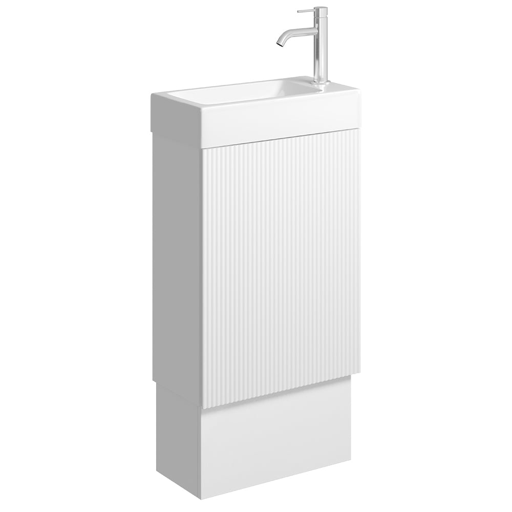 Minka 450 Vanity on Kickboard with Overflow, Satin White