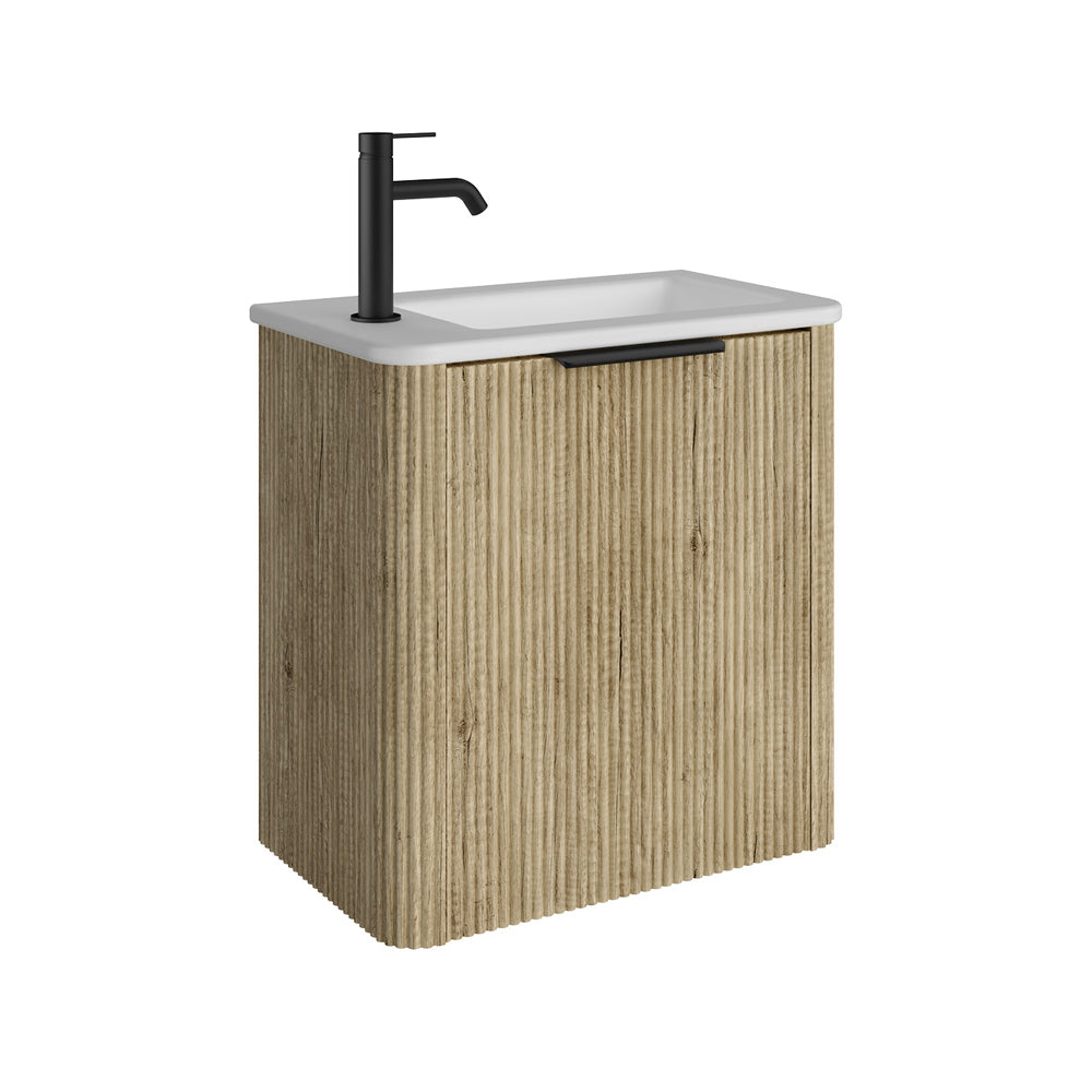 Minka Mini 550 Wall-Hung Vanity, Left Hand Tap, Scandi Oak
