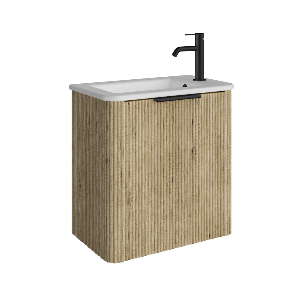 Minka Mini 550 Wall-Hung Vanity, Right Hand Tap, Scandi Oak
