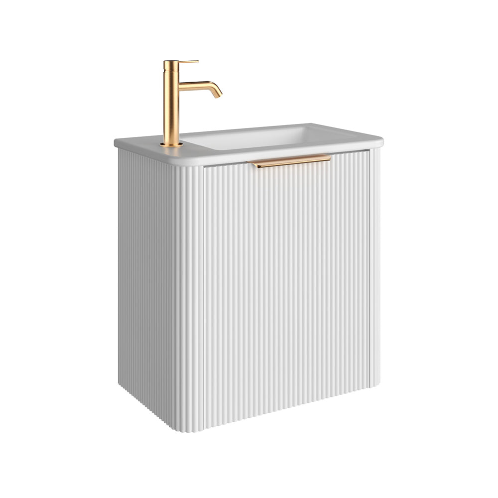 Minka Mini 550 Wall-Hung Vanity, Left Hand Tap, Satin White