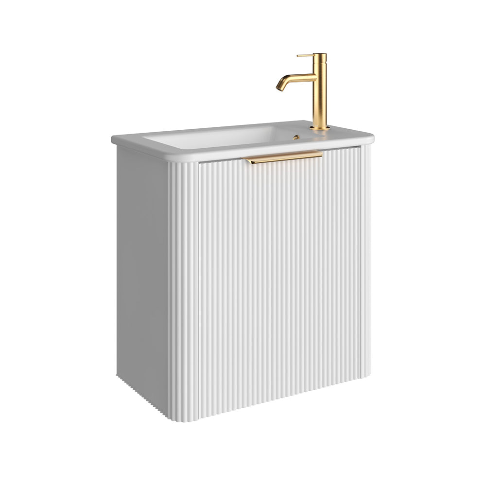 Minka Mini 550 Wall-Hung Vanity, Right Hand Tap, Satin White