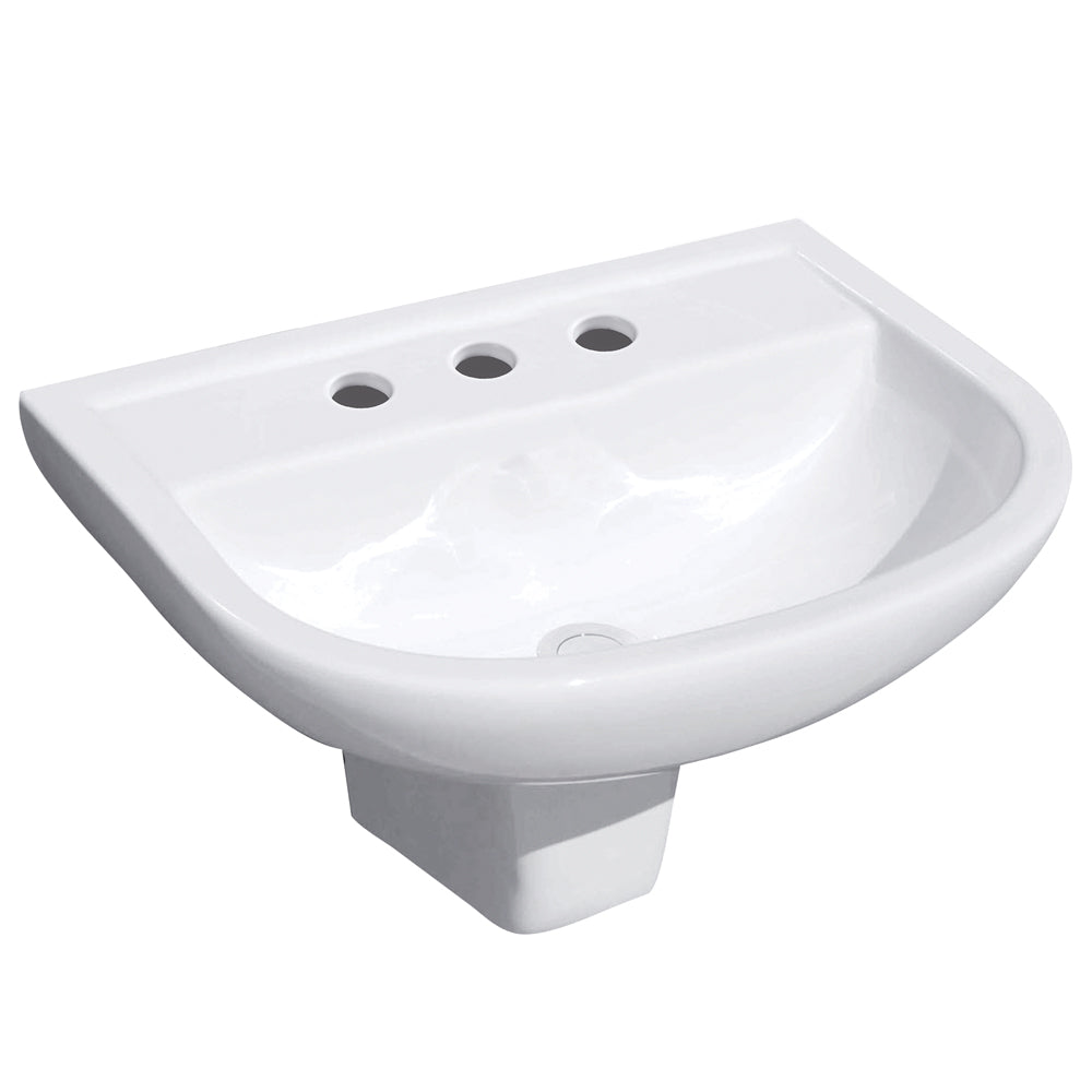 RAK X500 Wall Basin With Integral Shroud, 3 Tap Holes