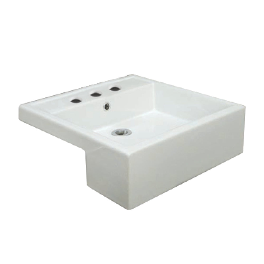 RAK Nova Semi-Recessed Basin, 3 Tap Holes
