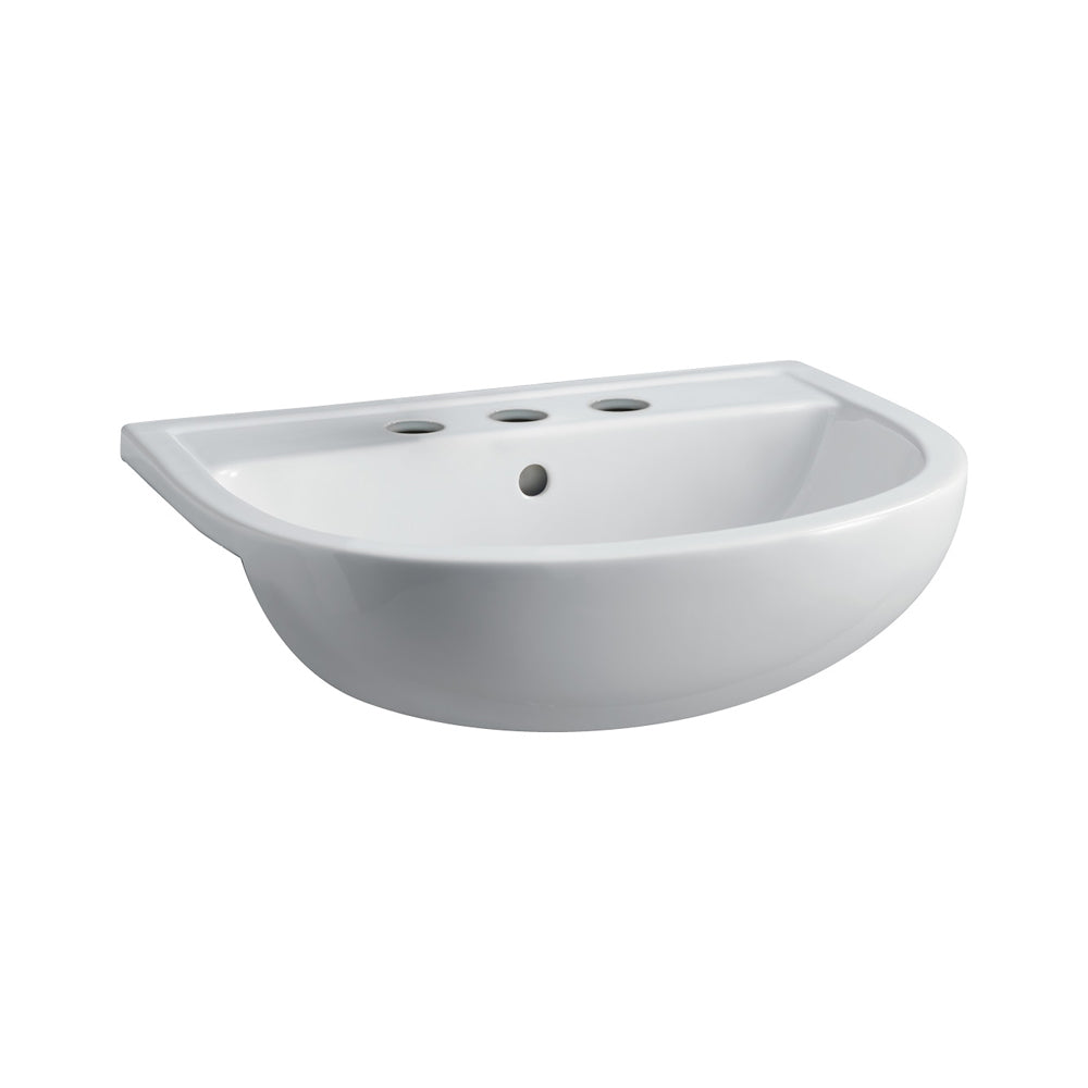 RAK Compact Semi-Recessed Basin, 3 Tap Holes
