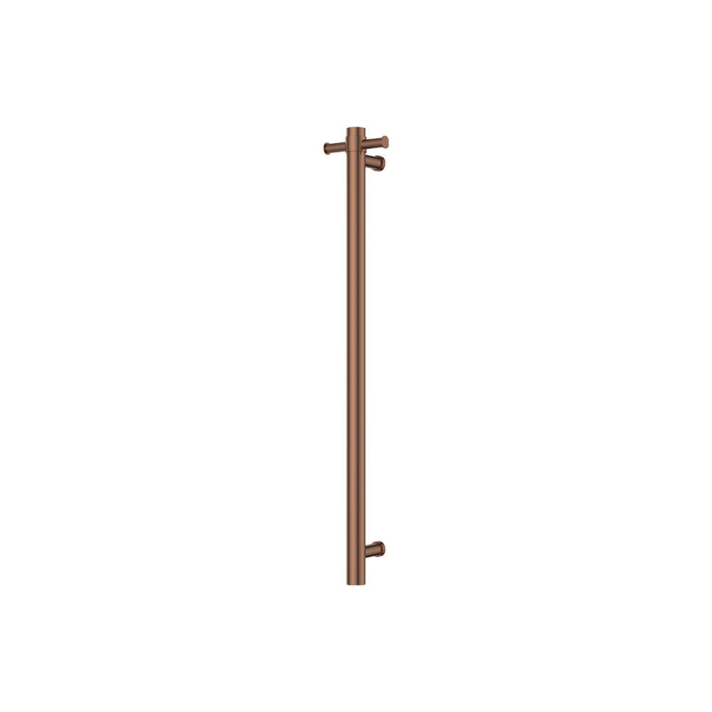 Isabella Vertical Heated Towel Rail, 100 x 900mm, Brushed Copper