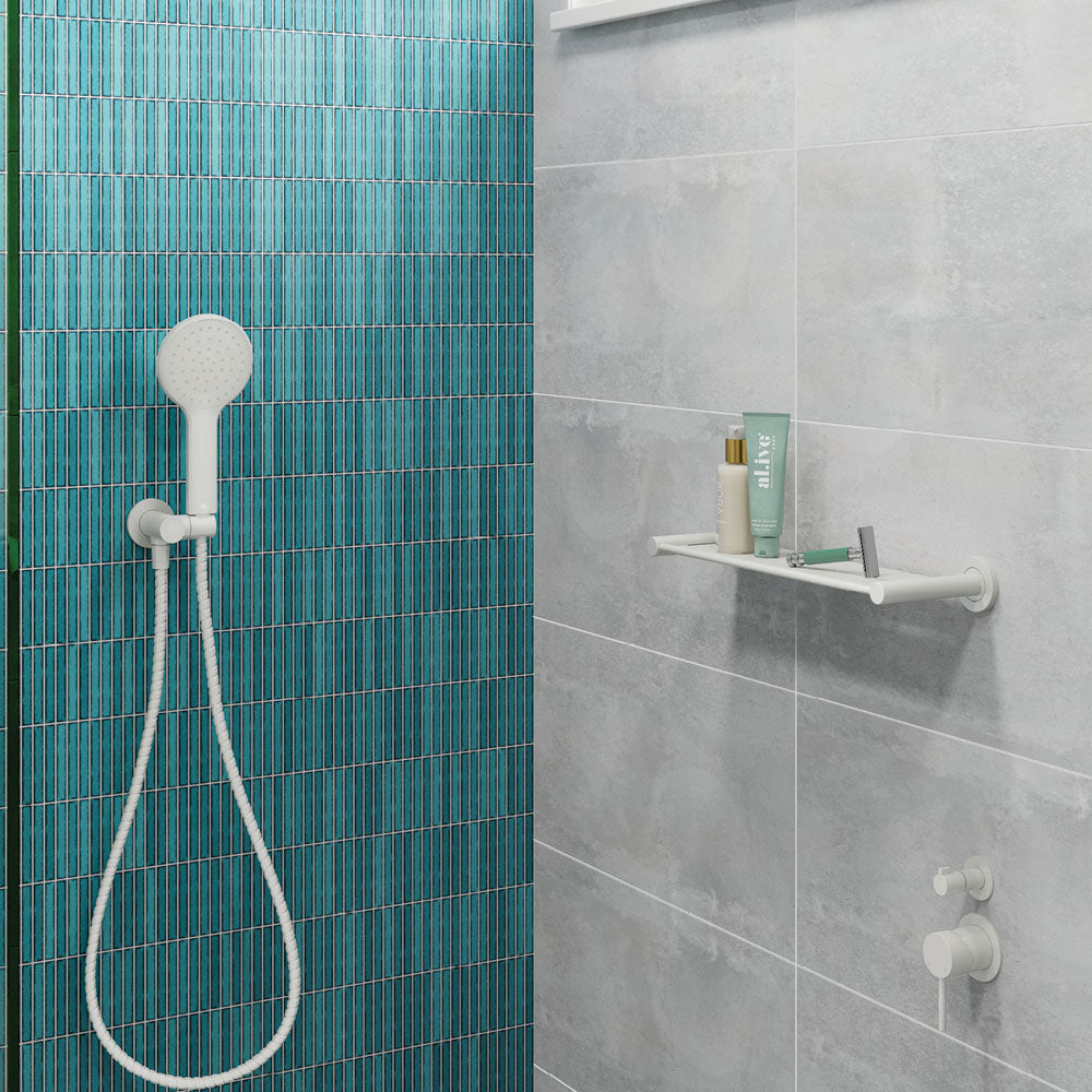 Kaya Shower Shelf, Matte White