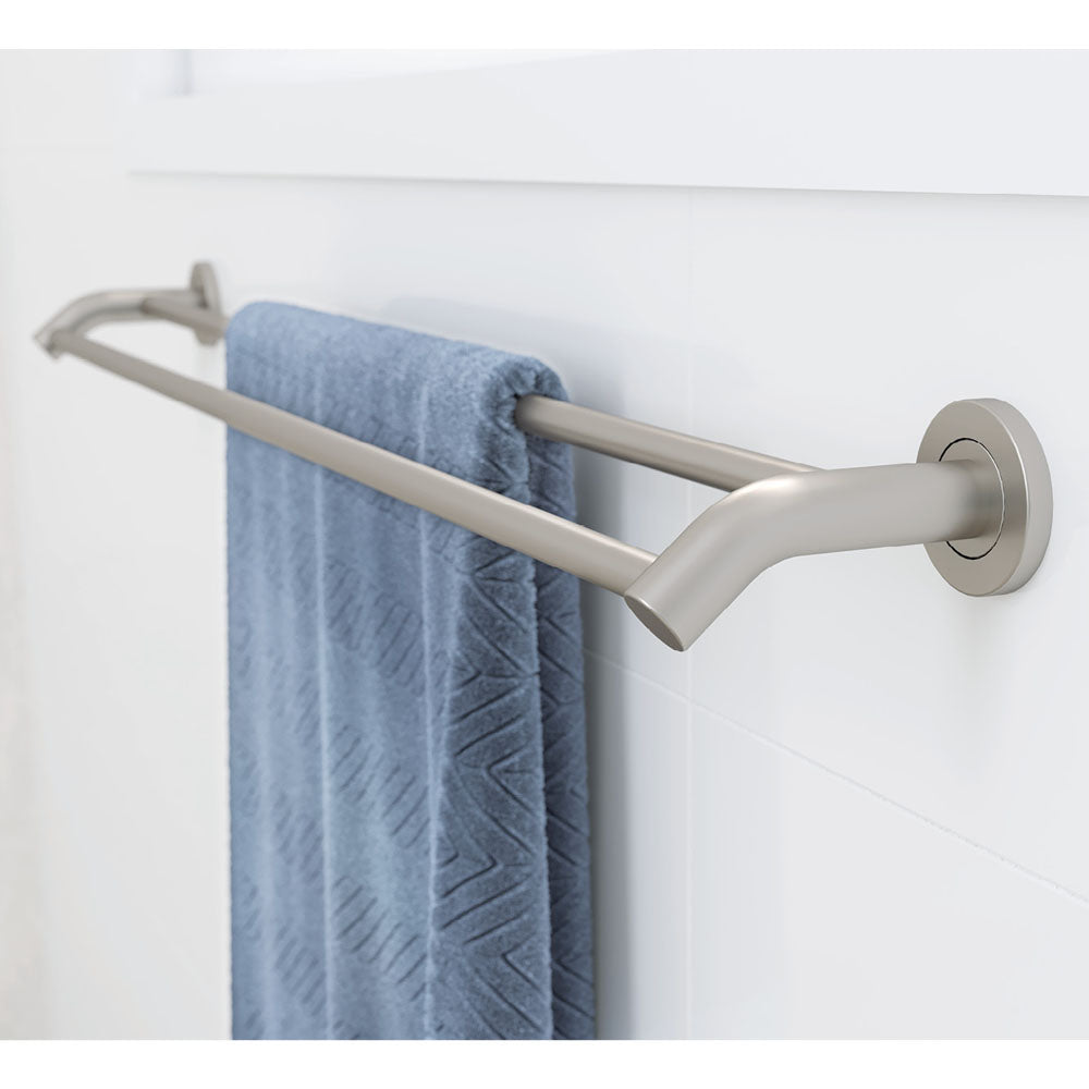 Kaya Double Towel Rail, 900mm, Brushed Nickel