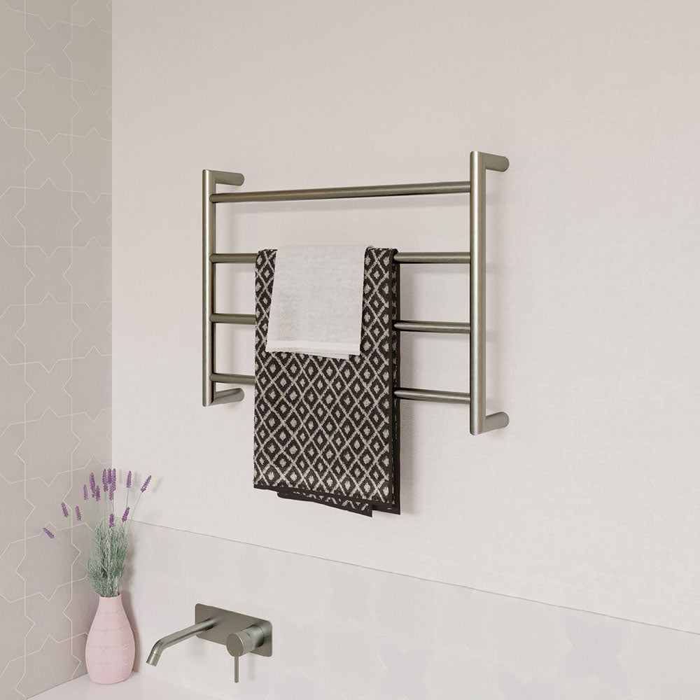 Kaya Heated Towel Rail, 600 x 450mm, Brushed Nickel