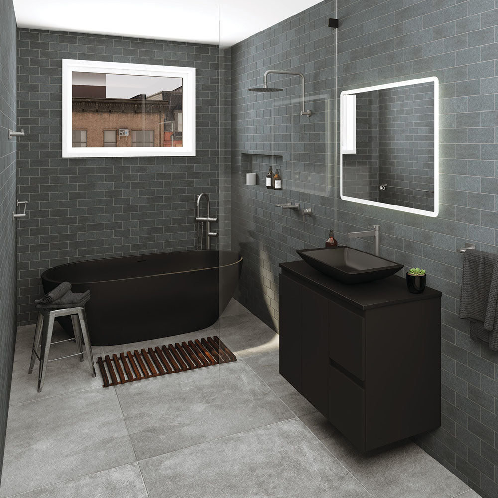 Sansa Single Towel Rail, 900mm, Matte Black