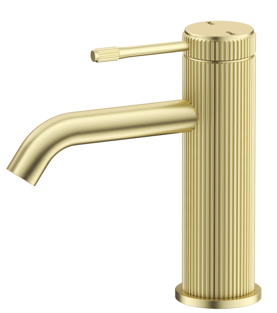 Mica Fluted Basin Mixer - French Gold