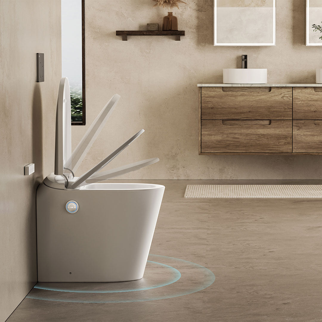 LAFEME AUTOLUX INWALL CISTERN FLOOR PAN SMART TOLET 592*400*492MM WITH  BRUSHED NICKEL FLUSH PLATE