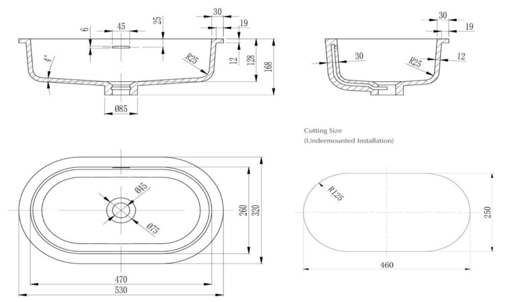 Doros - Undermount - 530 x 320 x 168mm - image 3