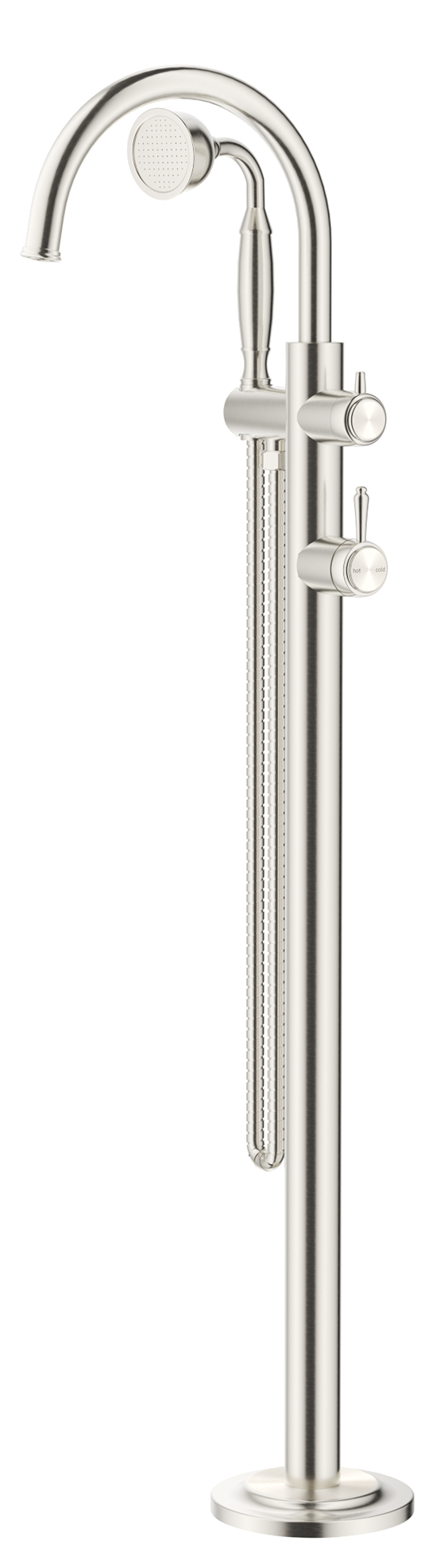Mica Heritage Freestanding Bath Mixer with Hand Shower - TRIM KIT ONLY - Brushed Nickel