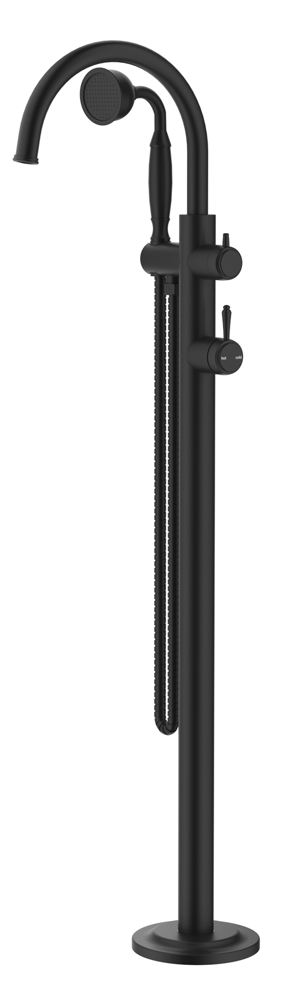 Mica Heritage Freestanding Bath Mixer with Hand Shower - TRIM KIT ONLY - Black