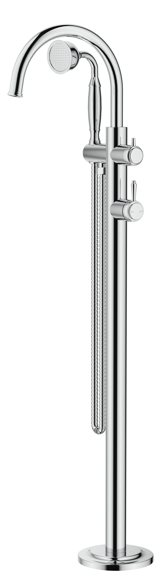 Mica Heritage Freestanding Bath Mixer with Hand Shower - TRIM KIT ONLY - Chrome
