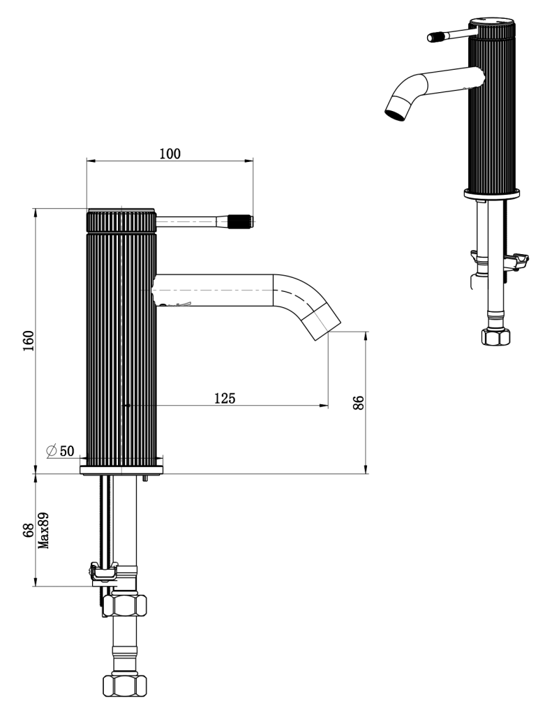 Mica Fluted Basin Mixer - image 1