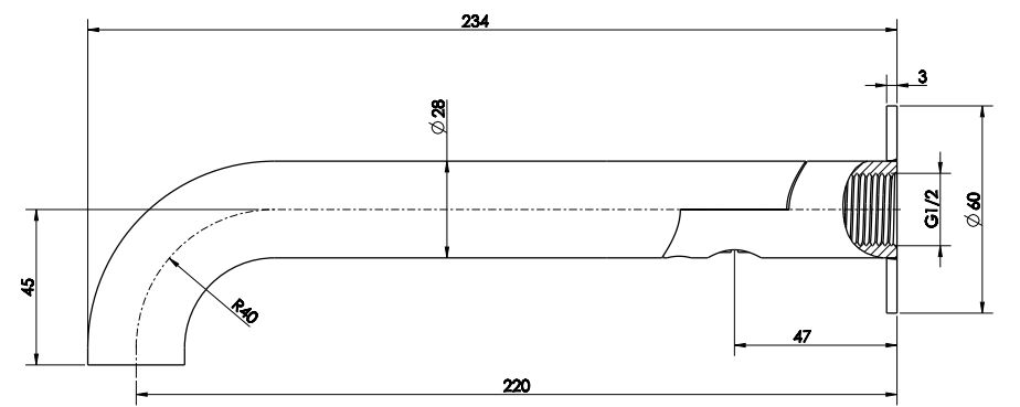 Mica Swivel Bath Spout - Curved - image 5