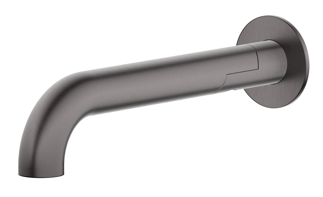 Mica Swivel Bath Spout - Curved - Gunmetal