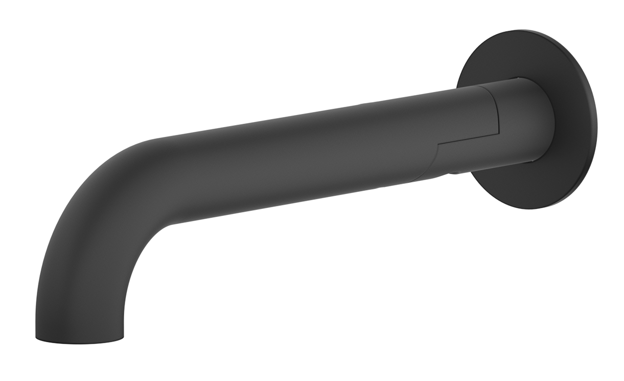 Mica Swivel Bath Spout - Curved - Black