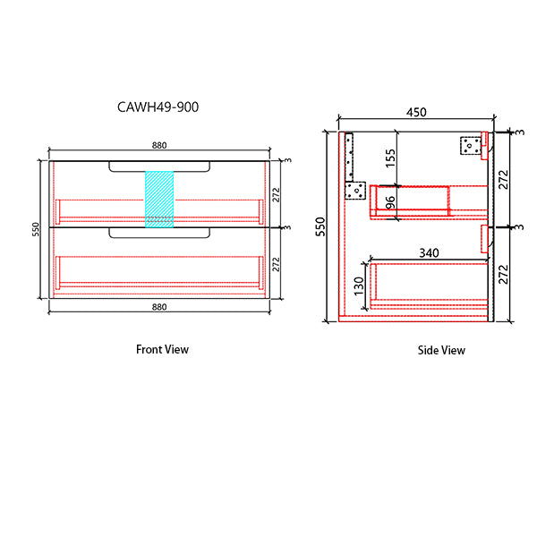 Neva Wall Hung 900mm