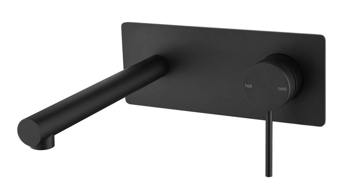 Mica Wall-Spout Combo - Straight Spout - 1P - TRIM KIT ONLY - Black