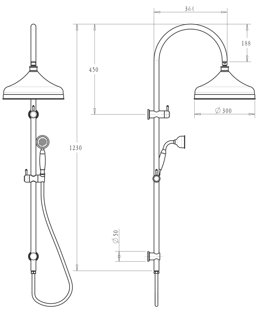Mica Heritage Dual Shower Rail - image 3
