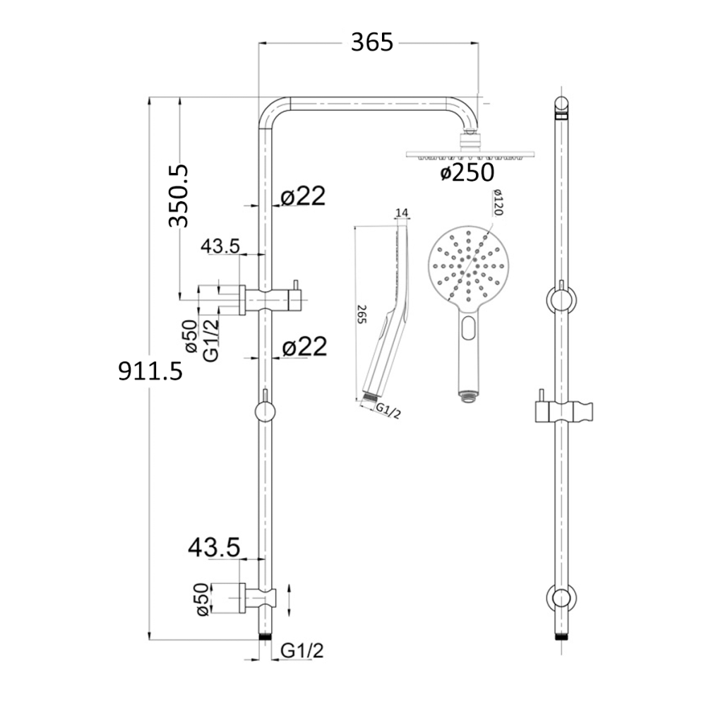 Mica Dual Shower Rail - image 3