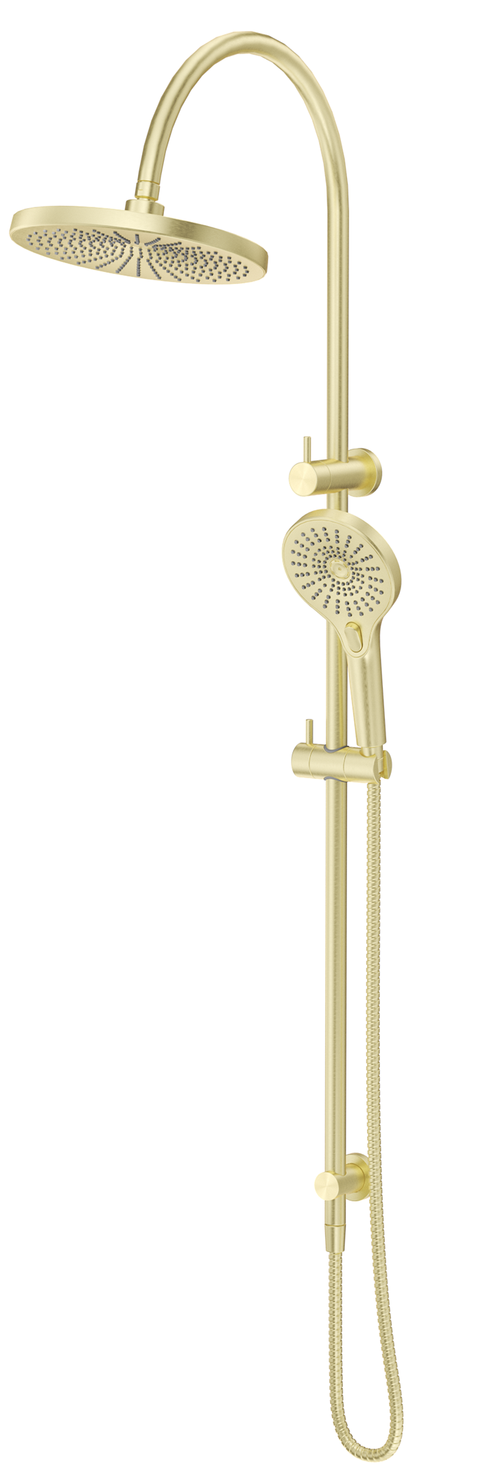 Mica Gooseneck Dual Shower Rail - French Gold