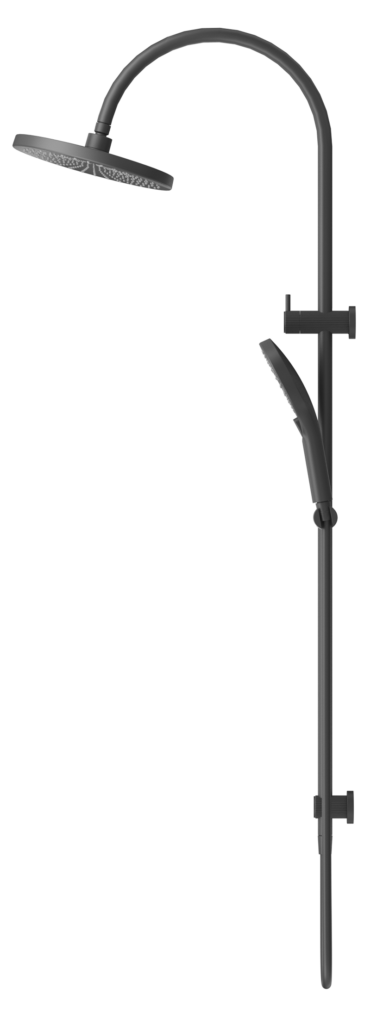 Mica Fluted Gooseneck Dual Shower Rail - image 1