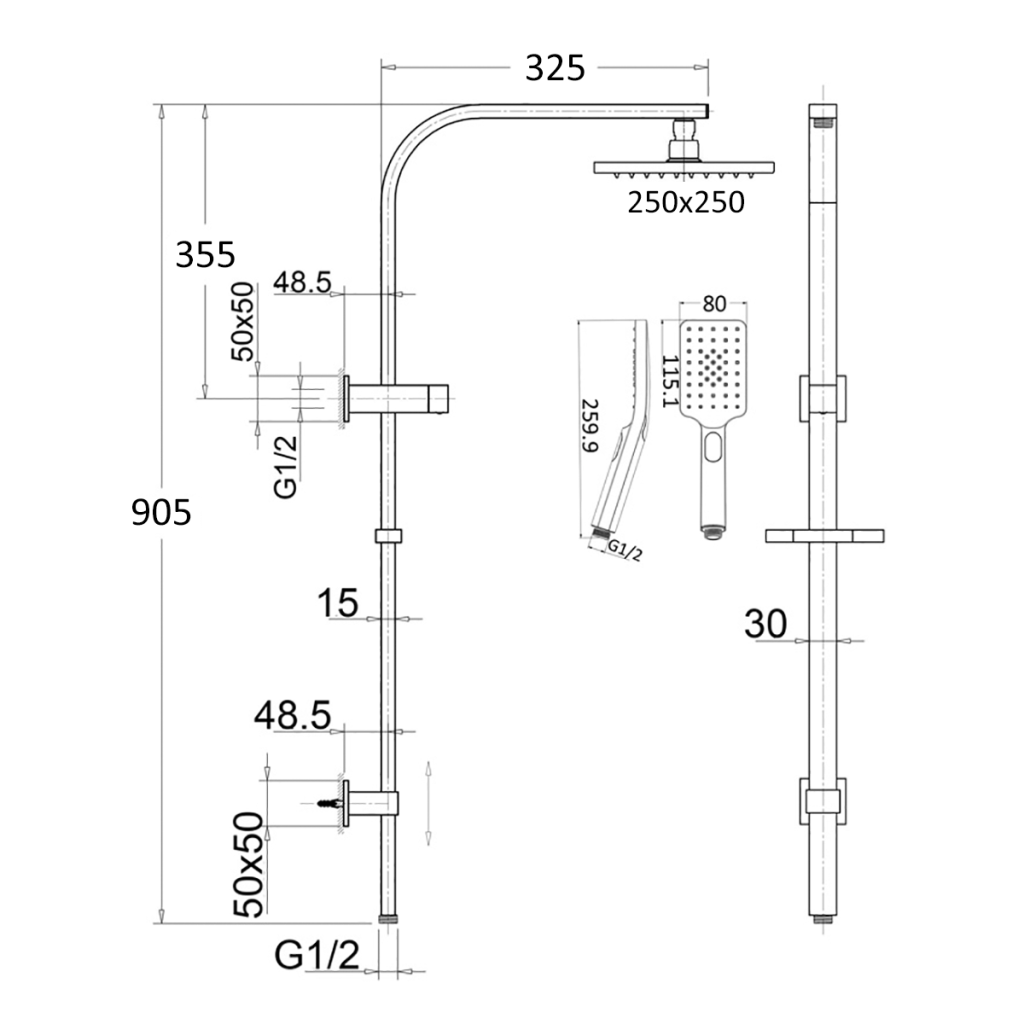 Cresta Dual Shower Rail - image 3
