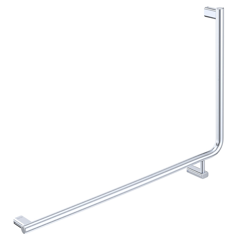 90°  Care Slimline Left-Hand Grab Rail, Stainless Steel
