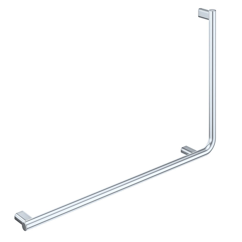 Independent Living, 90°  Care Slimline Left-Hand Grab Rail, Stainless Steel